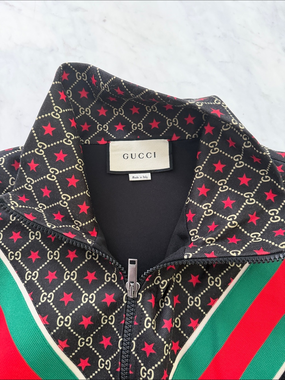 Gucci GG Star Monogram Web Stripe Track Jacket XL Made in Italy - Picture 2 of 4